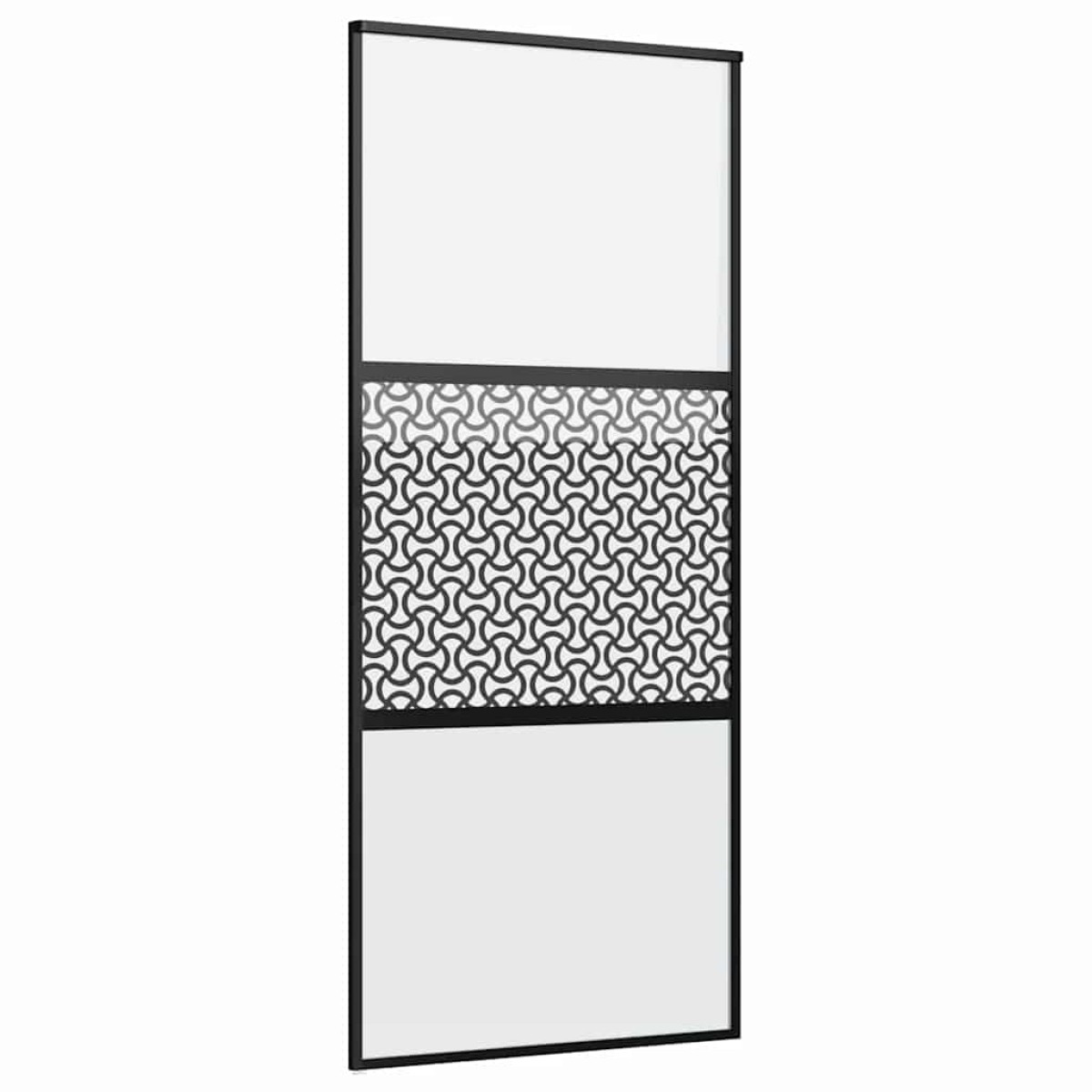 vidaXL Γυάλινη πόρτα Μαύρο 90 x 2 x 205 εκ. Αλουμίνιο