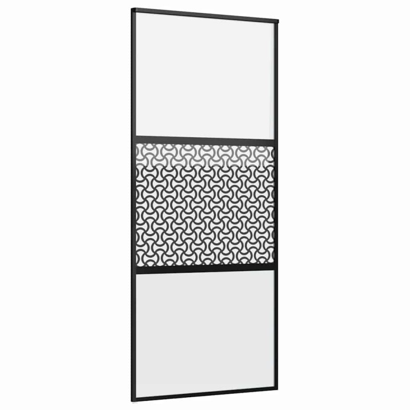 vidaXL Γυάλινη πόρτα Μαύρο 90 x 2 x 205 εκ. Αλουμίνιο
