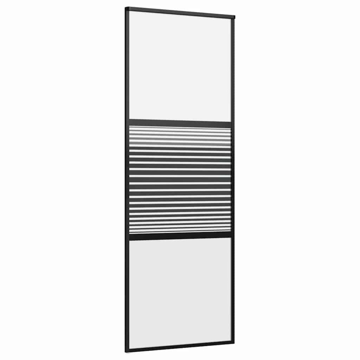 vidaXL Γυάλινη πόρτα Ριγέ Μαύρο 76 x 2 x 205 εκ. Αλουμίνιο