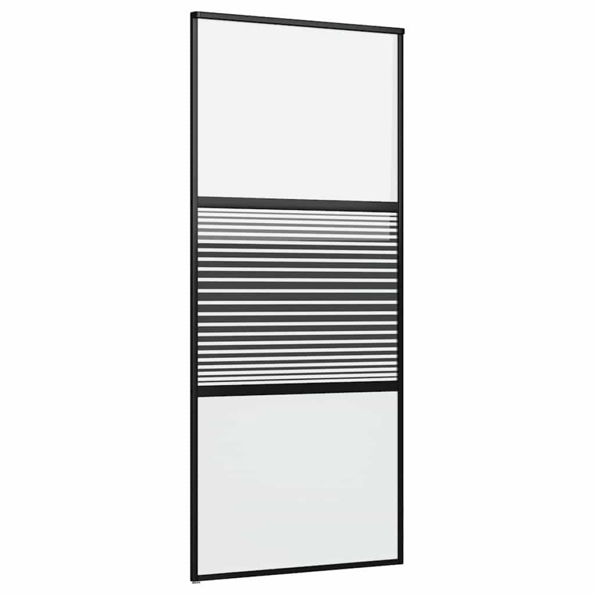 vidaXL Γυάλινη πόρτα Ριγέ Μαύρο 90 x 2 x 205 εκ. Αλουμίνιο