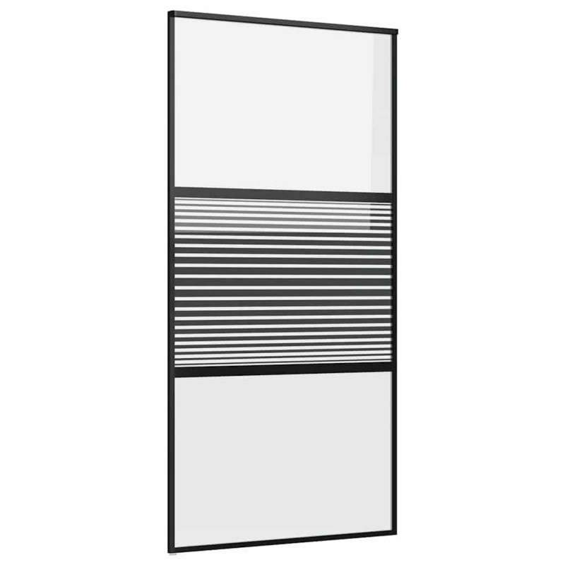 vidaXL Γυάλινη πόρτα Ριγέ Μαύρο 102,5 x 2 x 205 εκ. Αλουμίνιο