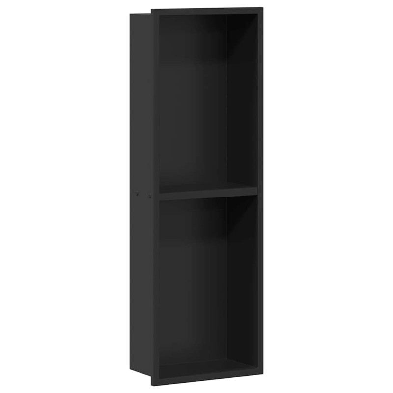 vidaXL Νίτσα Μπάνιου Μαύρο 60 x 20 x 9,5 εκ Ανοξείδωτο ατσάλι