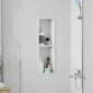 vidaXL Νίτσα Μπάνιου Λευκός 60 x 20 x 9,5 εκ Ανοξείδωτο ατσάλι