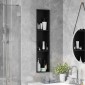 vidaXL Νίτσα Μπάνιου Μαύρο 90 x 20 x 9,5 εκ Ανοξείδωτο ατσάλι