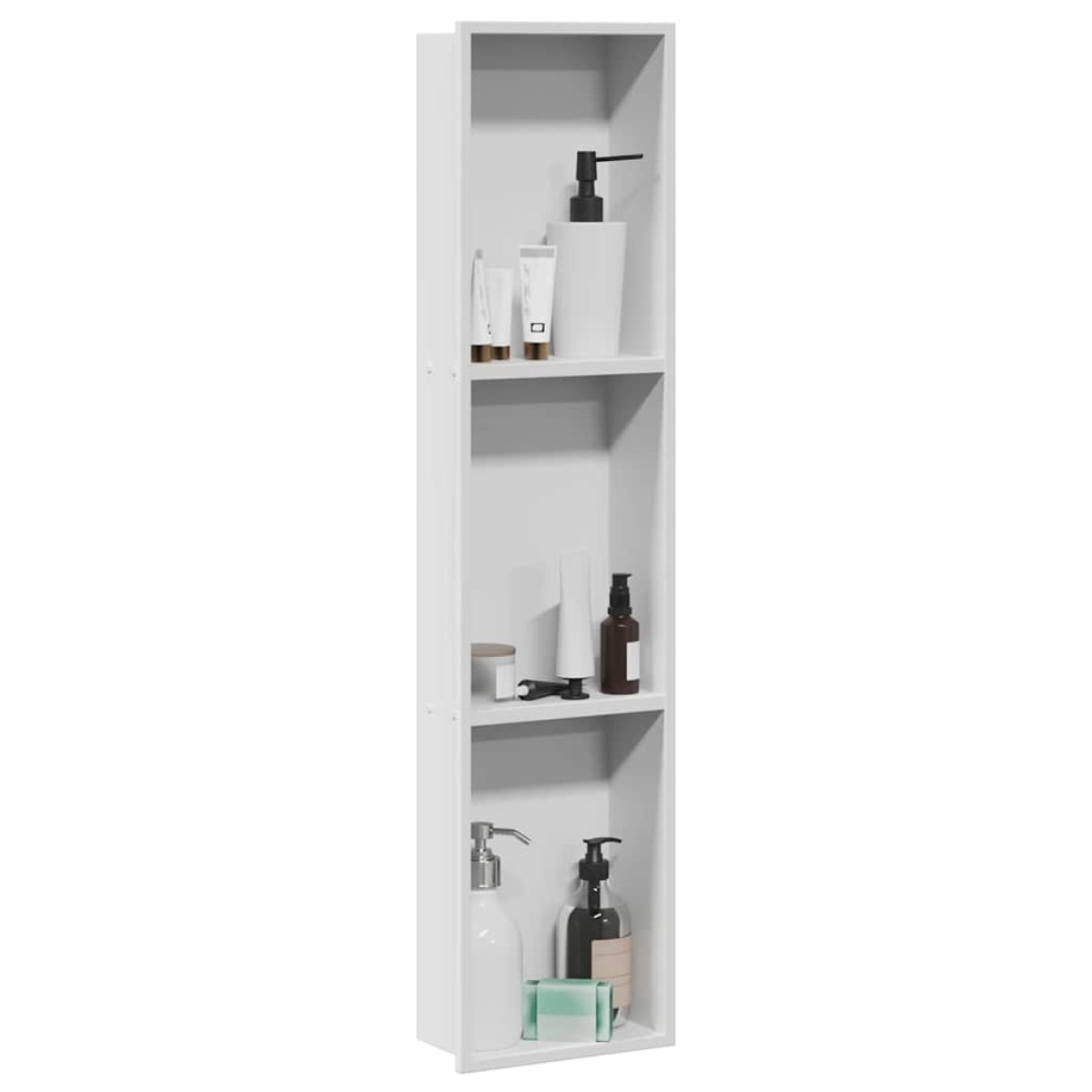 vidaXL Νίτσα Μπάνιου Λευκός 90 x 20 x 9,5 εκ Ανοξείδωτο ατσάλι