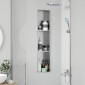 vidaXL Νίτσα Μπάνιου Ασημί 90 x 20 x 9,5 εκ Ανοξείδωτο ατσάλι