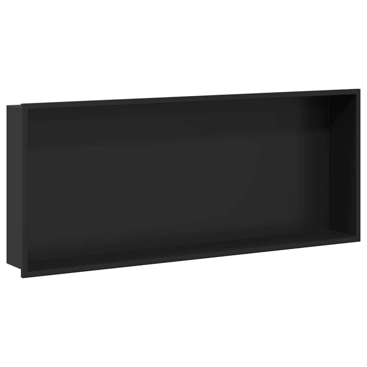 vidaXL Νίτσα Μπάνιου Μαύρο 75 x 30 x 9,5 εκ. Ανοξείδωτο ατσάλι