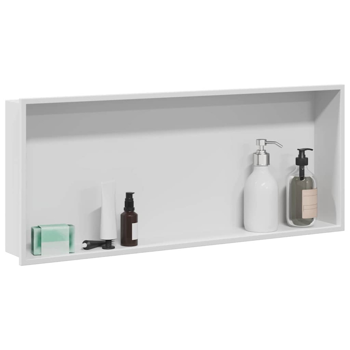 vidaXL Νίτσα Μπάνιου Λευκό 75 x 30 x 9,5 εκ. Ανοξείδωτο ατσάλι