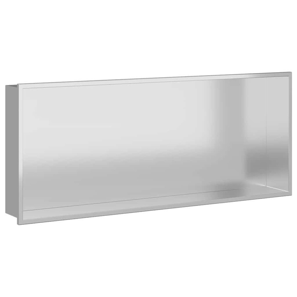 vidaXL Νίτσα Μπάνιου Ασημί 75 x 30 x 9,5 εκ. Ανοξείδωτο ατσάλι