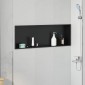 vidaXL Νίτσα Μπάνιου Μαύρο 90 x 30 x 9,5 εκ. Ανοξείδωτο ατσάλι