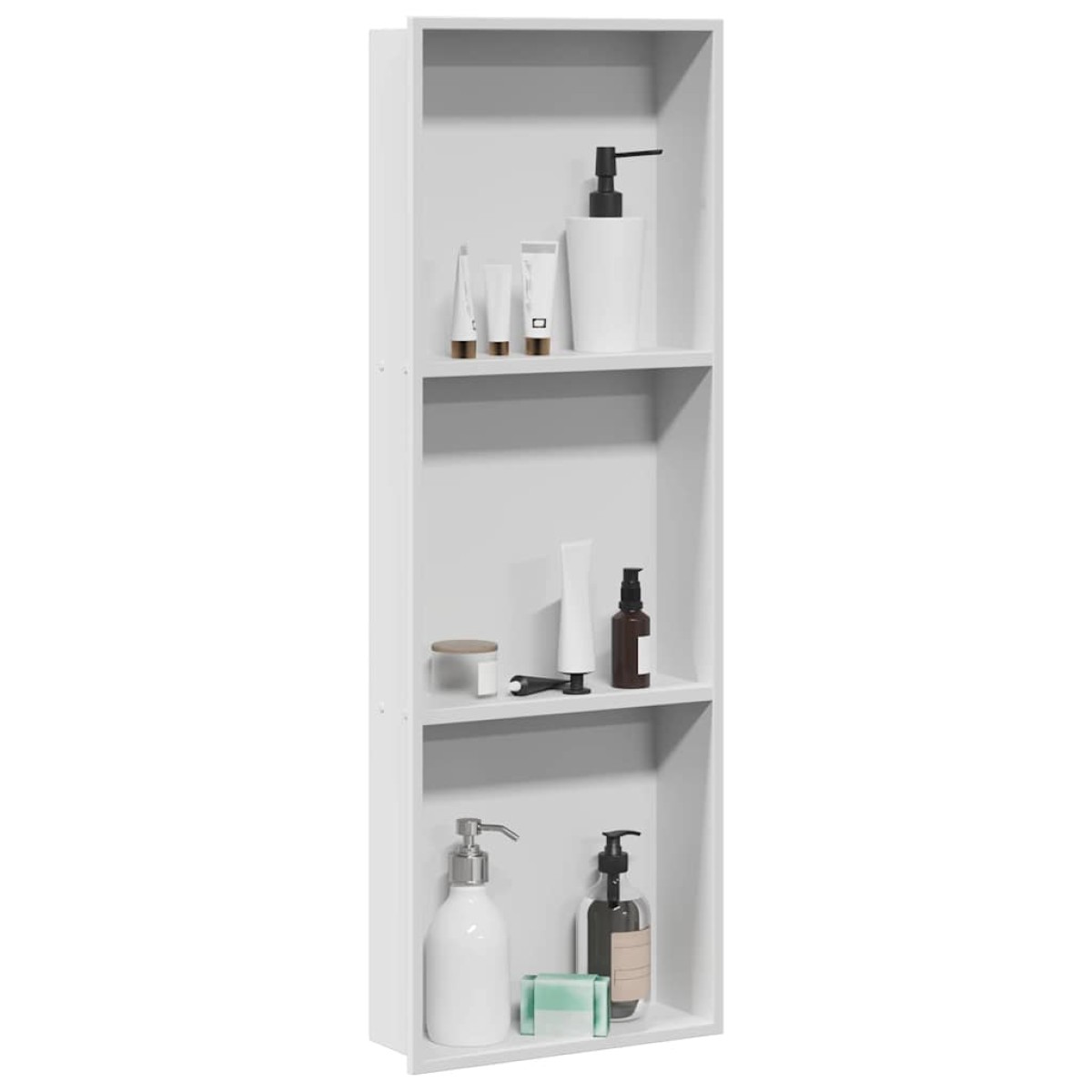 vidaXL Νίτσα Μπάνιου Λευκός 90 x 30 x 9,5 εκ. Ανοξείδωτο ατσάλι
