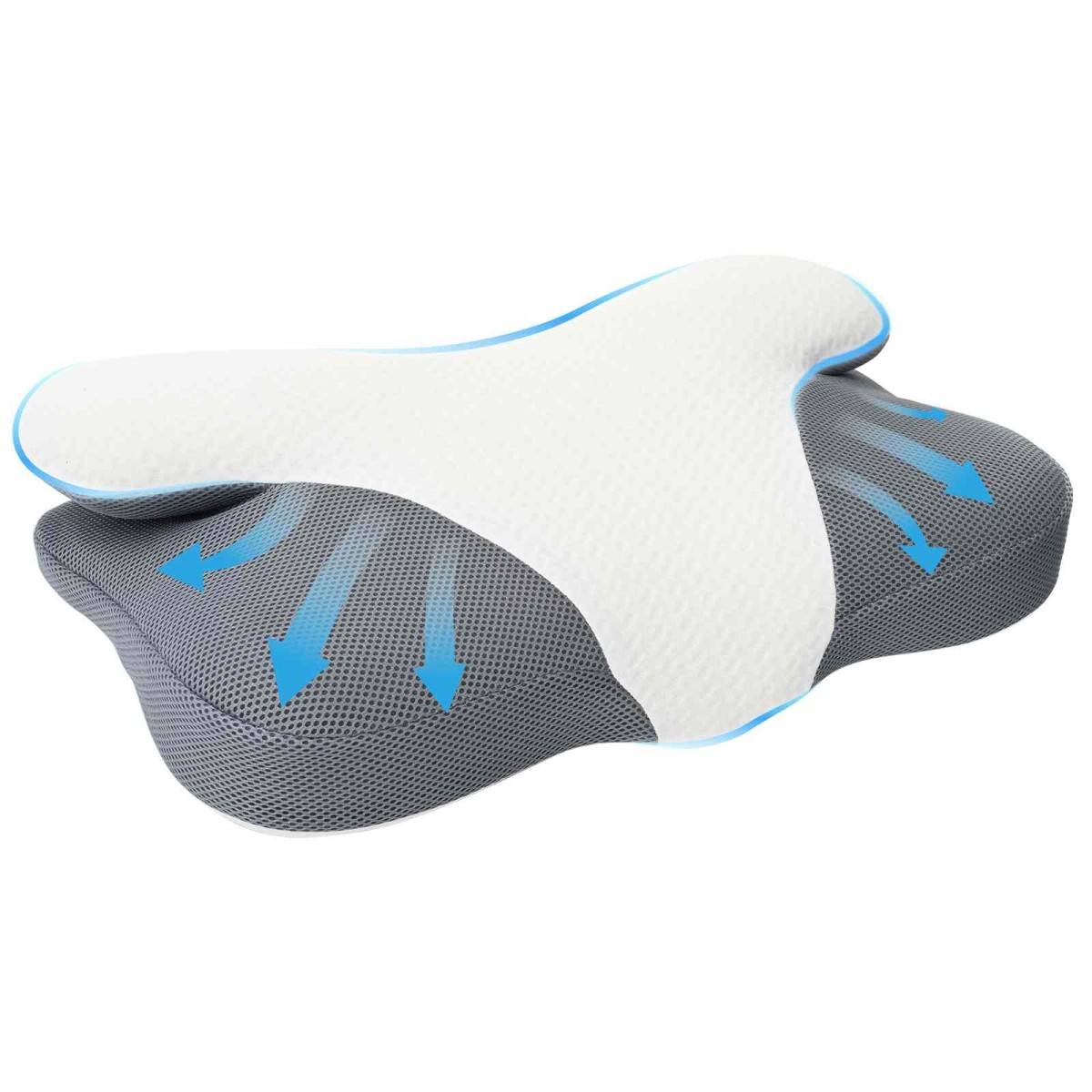 vidaXL Μαξιλάρι λαιμού Λευκός Αφρός Μνήμης 57 x 36 x 13 εκ