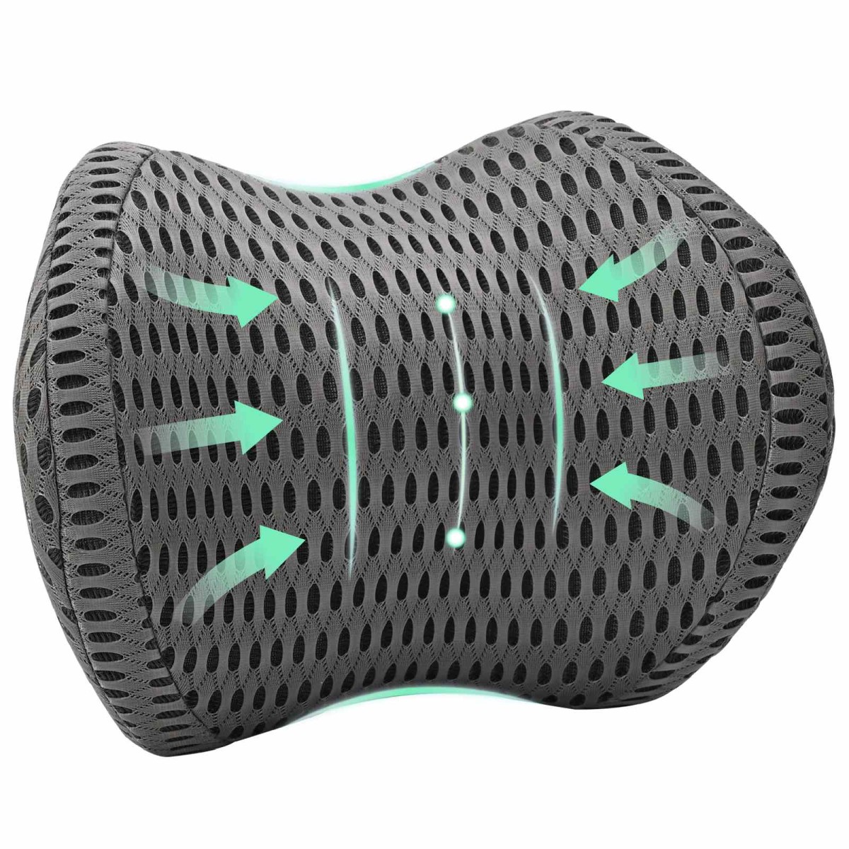 vidaXL Μαξιλάρι λαιμού Γκρι Αφρός Μνήμης 31 x 22 x 13 εκ.