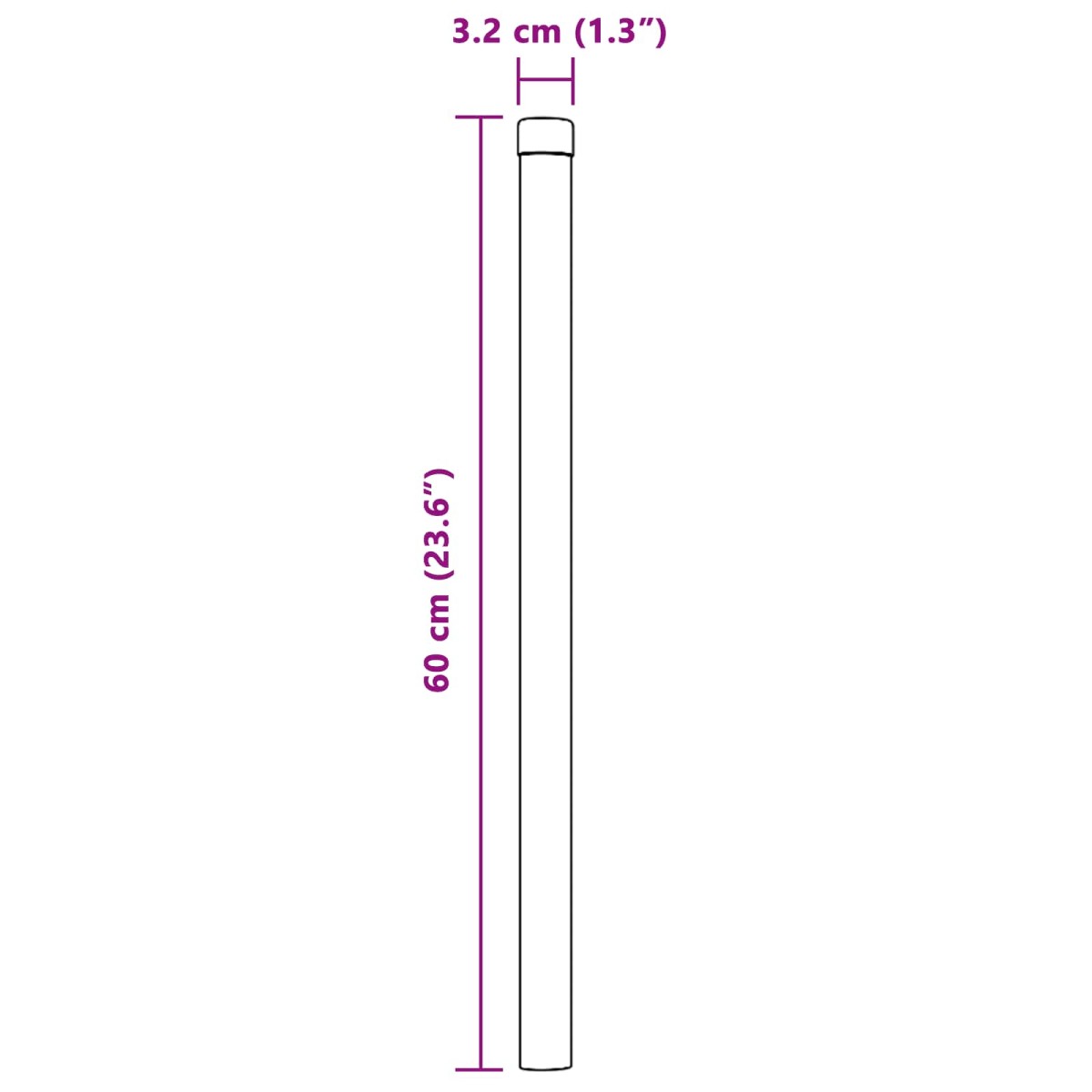 vidaXL Στύλος Περιφράξεων 2 τεμ. Ασημί 60 cm
