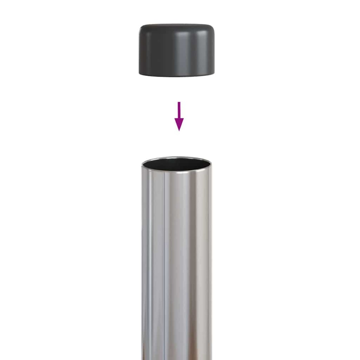 vidaXL Στύλος Περιφράξεων 12 τεμ. Ασημί 60 cm