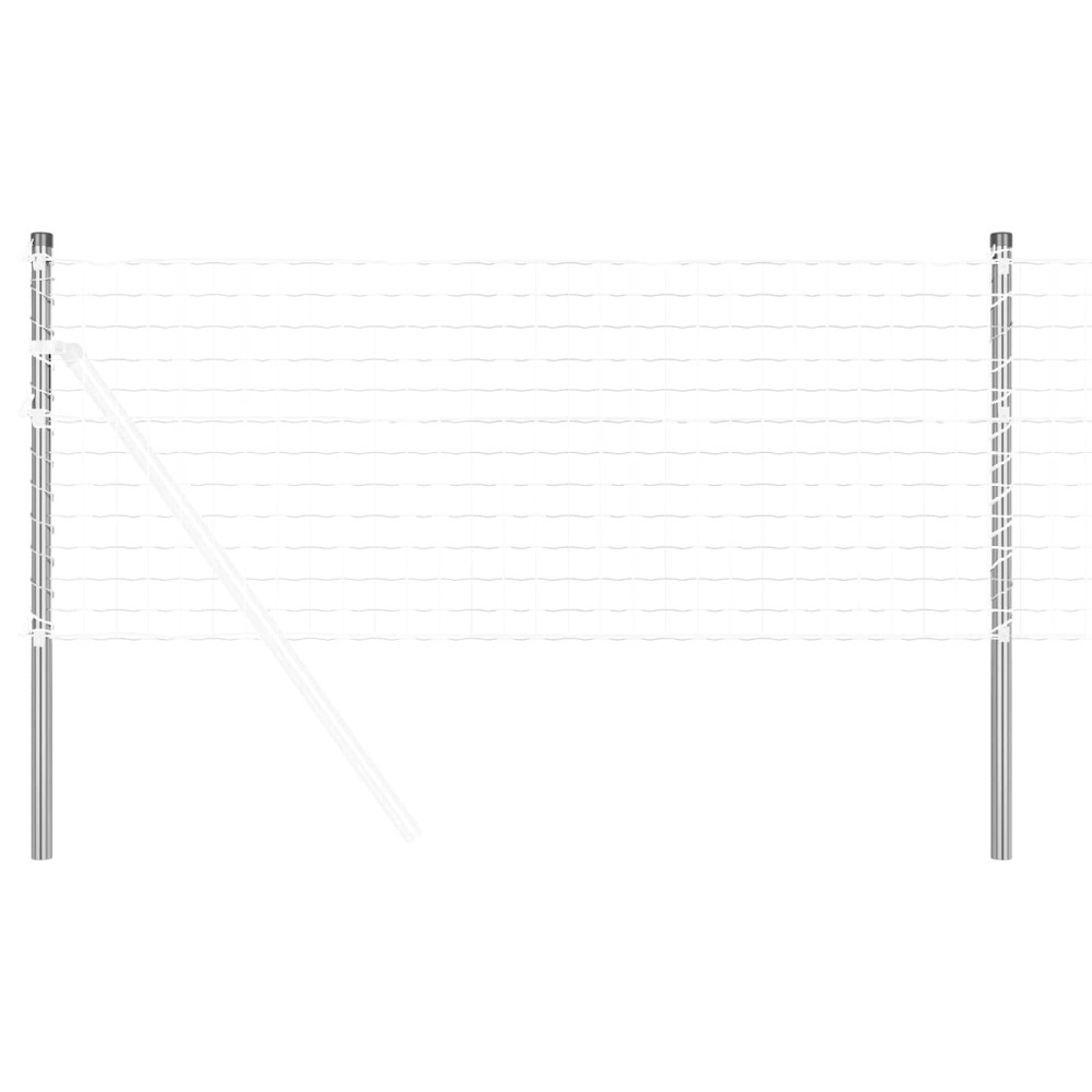 vidaXL Στύλος Περιφράξεων 2 τεμ. Ασημί 80 cm
