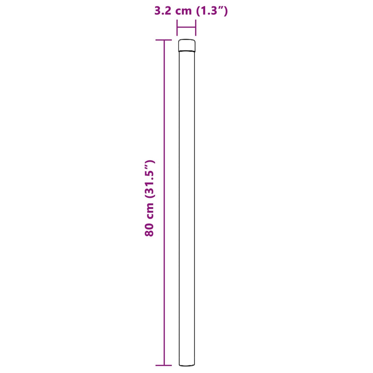 vidaXL Στύλος Περιφράξεων 2 τεμ. Ασημί 80 cm