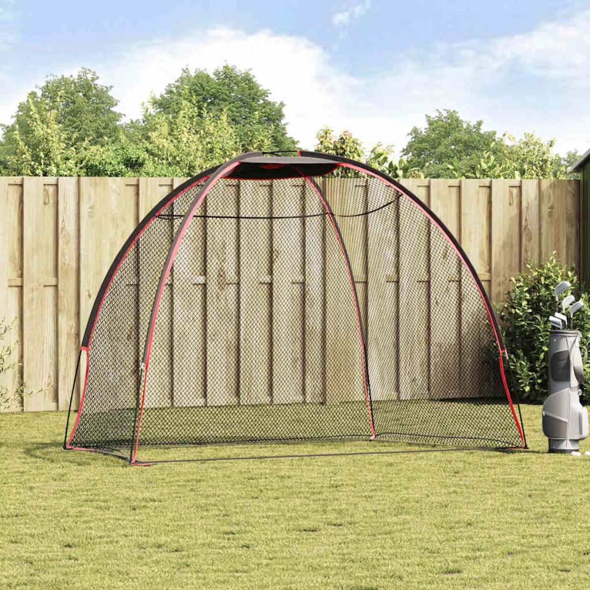 vidaXL Βοήθημα εκπαίδευσης γκολφ Μαύρο 314 x 150 x 206 εκ. Πολυεστέρας