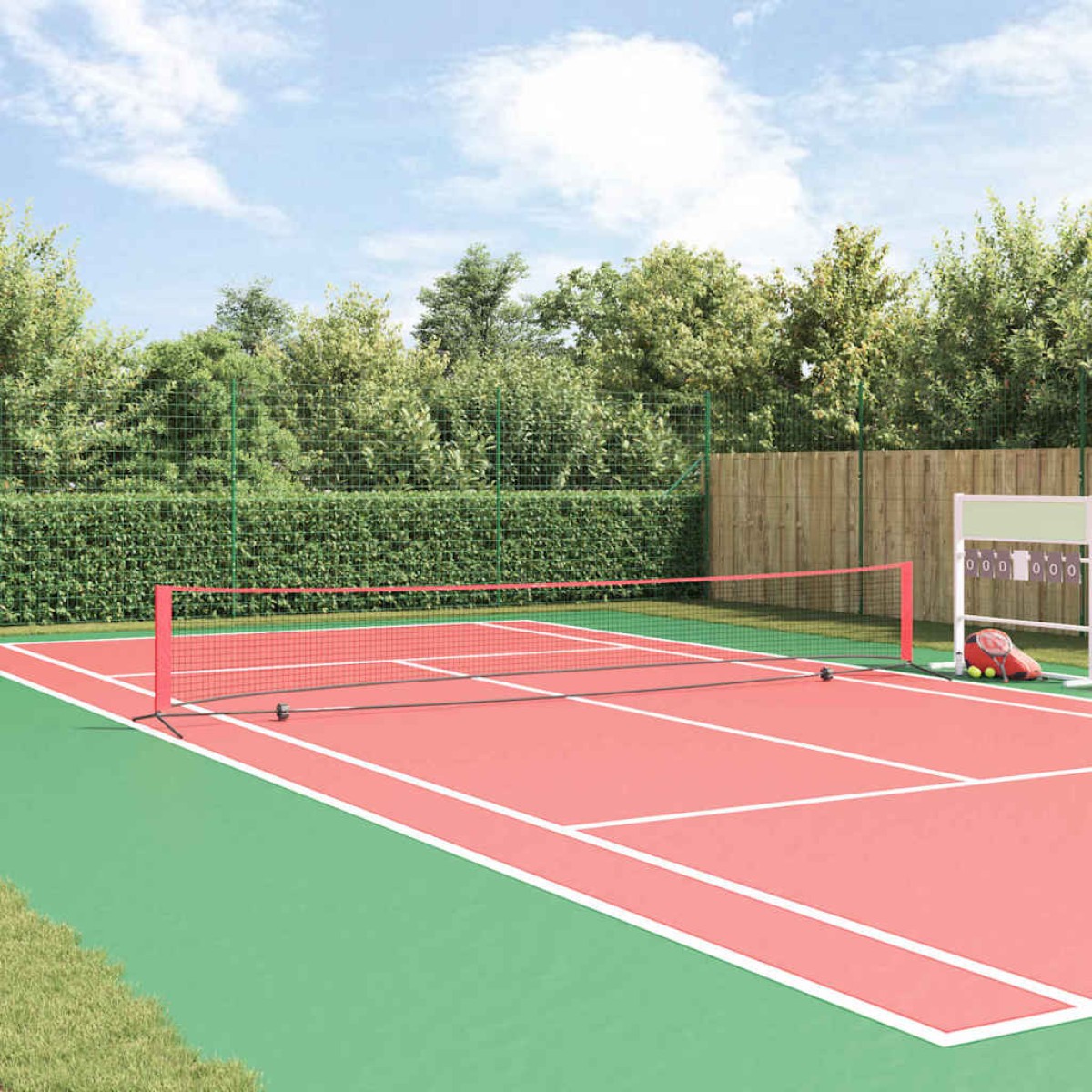 vidaXL Δίχτυ Τένις Μαύρο και Κόκκινο 595 x 90,5 x 87 εκ. Πολυεστέρας
