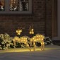 vidaXL LED Ελάφια 2 τμχ. Θερμό λευκό 45 x 19 x 65 εκ ύφασμα LED
