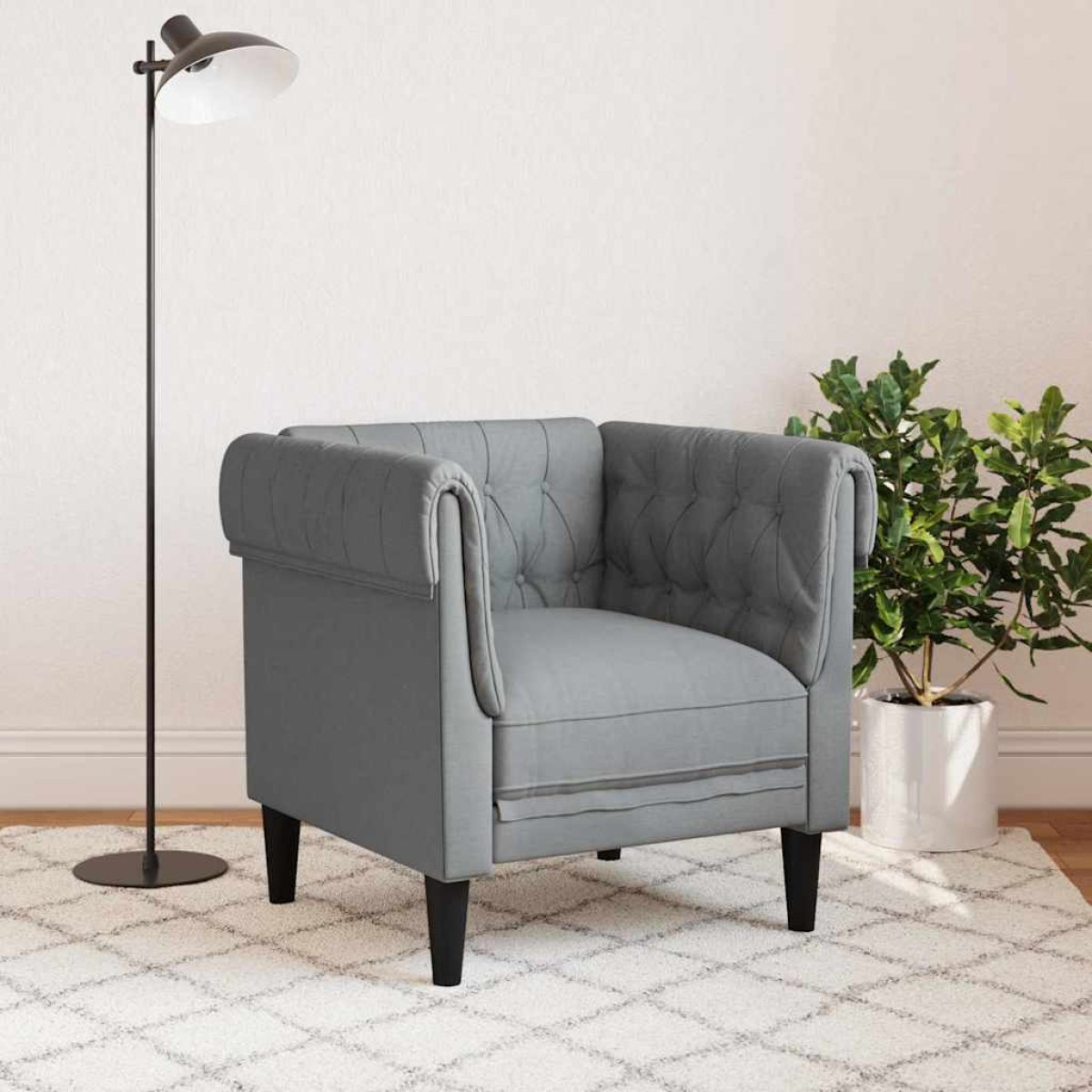 vidaXL Καναπές Ανοιχτό γκρι 78,5 x 74,5 x 74,5 εκατοστά Πολυεστέρας