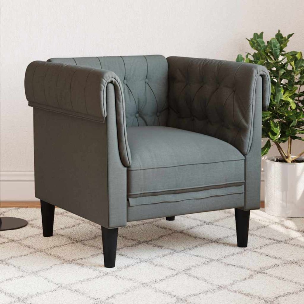 vidaXL Καναπές Σκούρο Γκρι 78,5 x 74,5 x 74,5 εκατοστά Πολυεστέρας