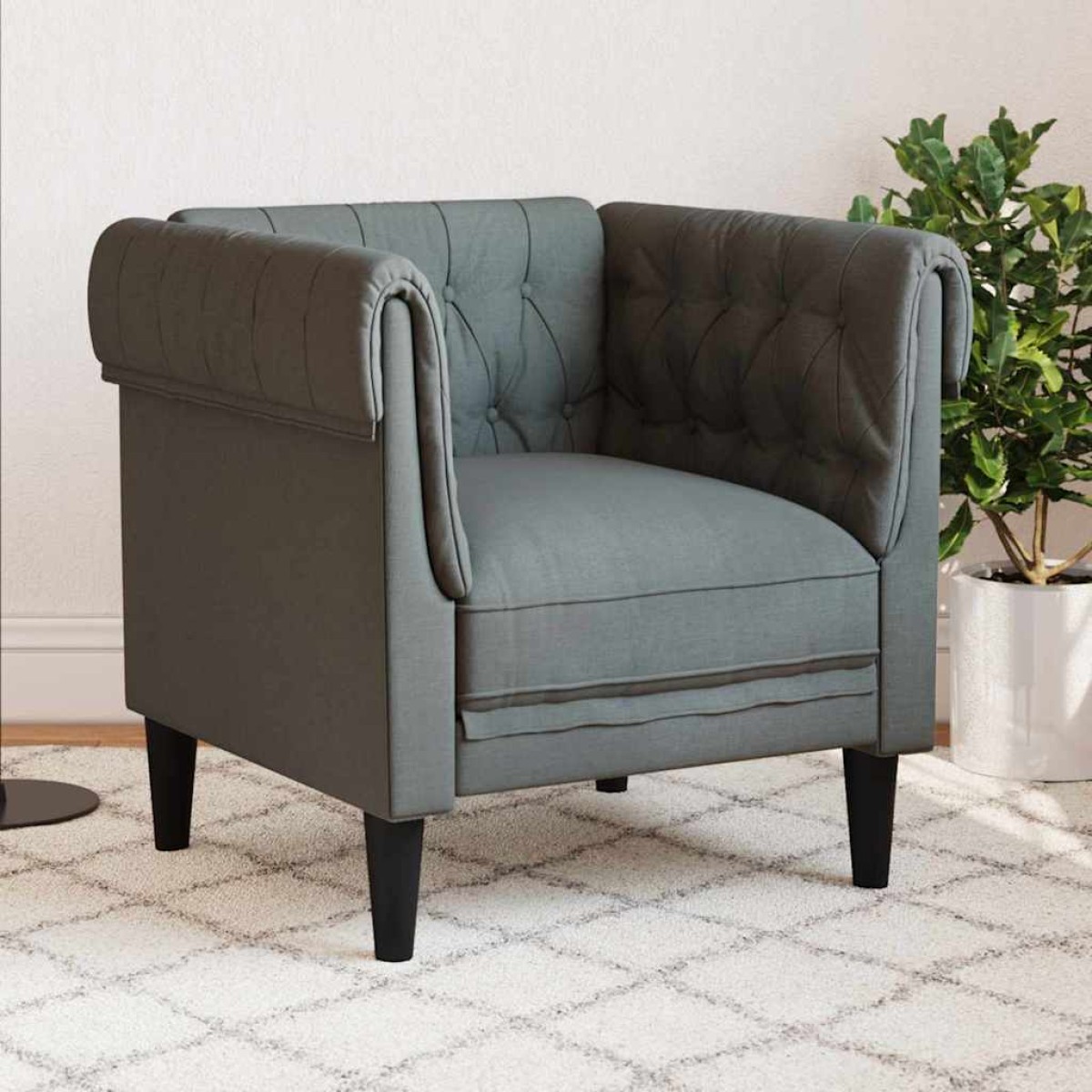 vidaXL Καναπές Σκούρο Γκρι 78,5 x 74,5 x 74,5 εκατοστά Πολυεστέρας