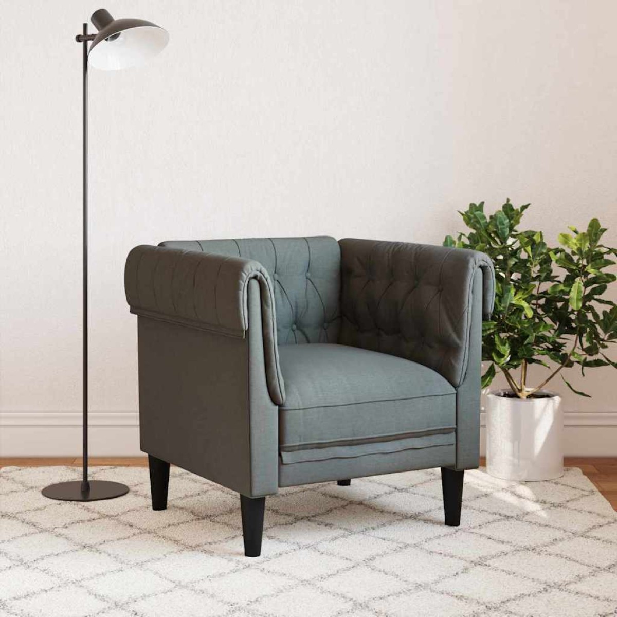 vidaXL Καναπές Σκούρο Γκρι 78,5 x 74,5 x 74,5 εκατοστά Πολυεστέρας