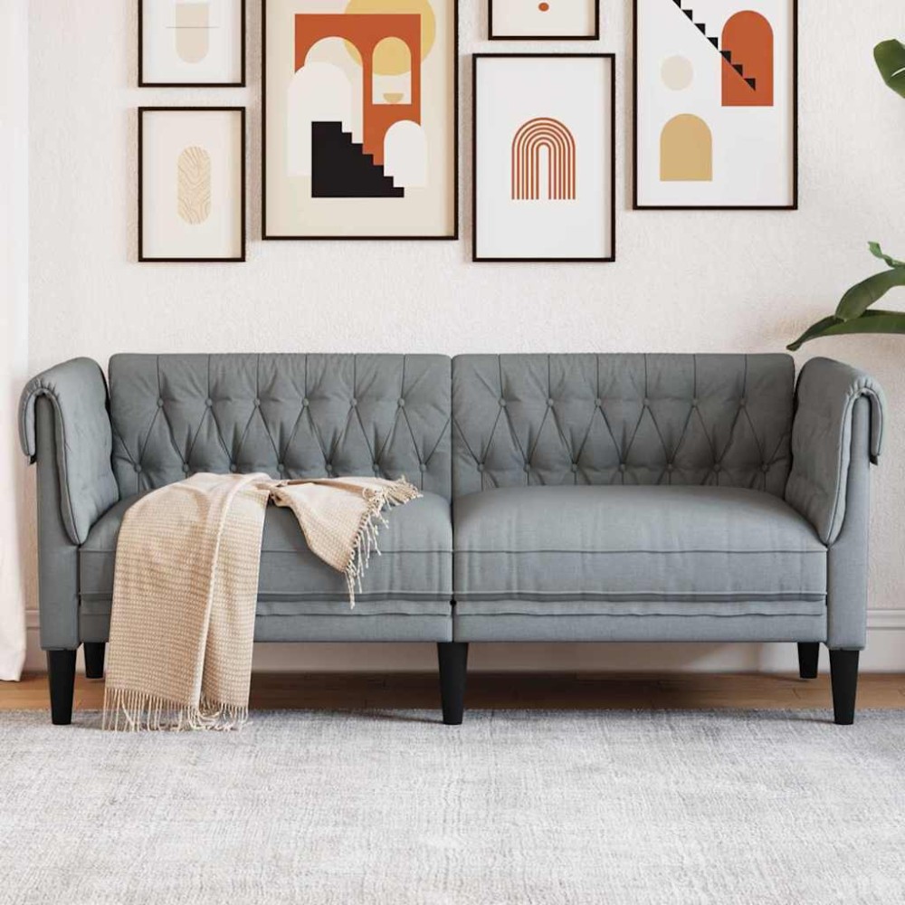 vidaXL Καναπές Ανοιχτό γκρι 182,5 x 74,5 x 74,5 εκατοστά Πολυεστέρας