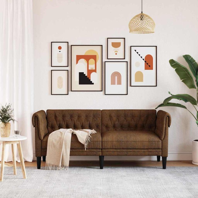 vidaXL Καναπές Καφέ 182,5 x 74,5 x 74,5 εκατοστά Πολυεστέρας