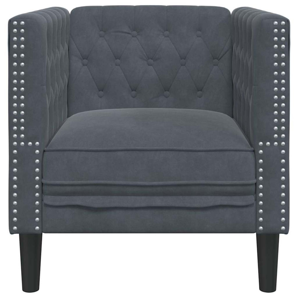 vidaXL Καναπές Σκούρο Γκρι 74,5 x 71 x 70,5 εκ. Βελούδο