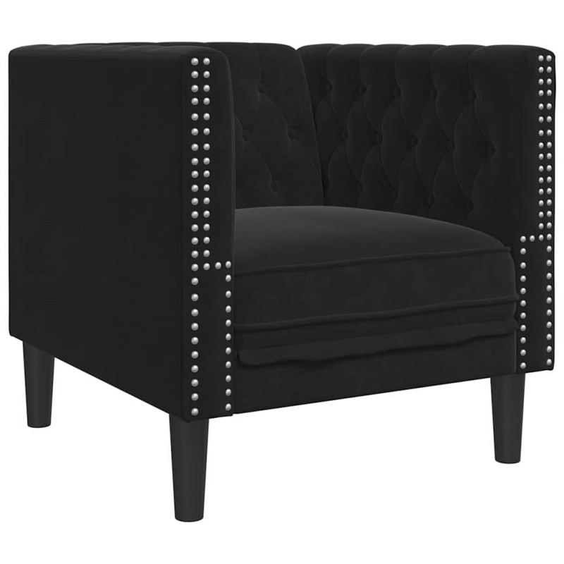 vidaXL Καναπές Μαύρο 74,5 x 71 x 70,5 εκ. Βελούδο