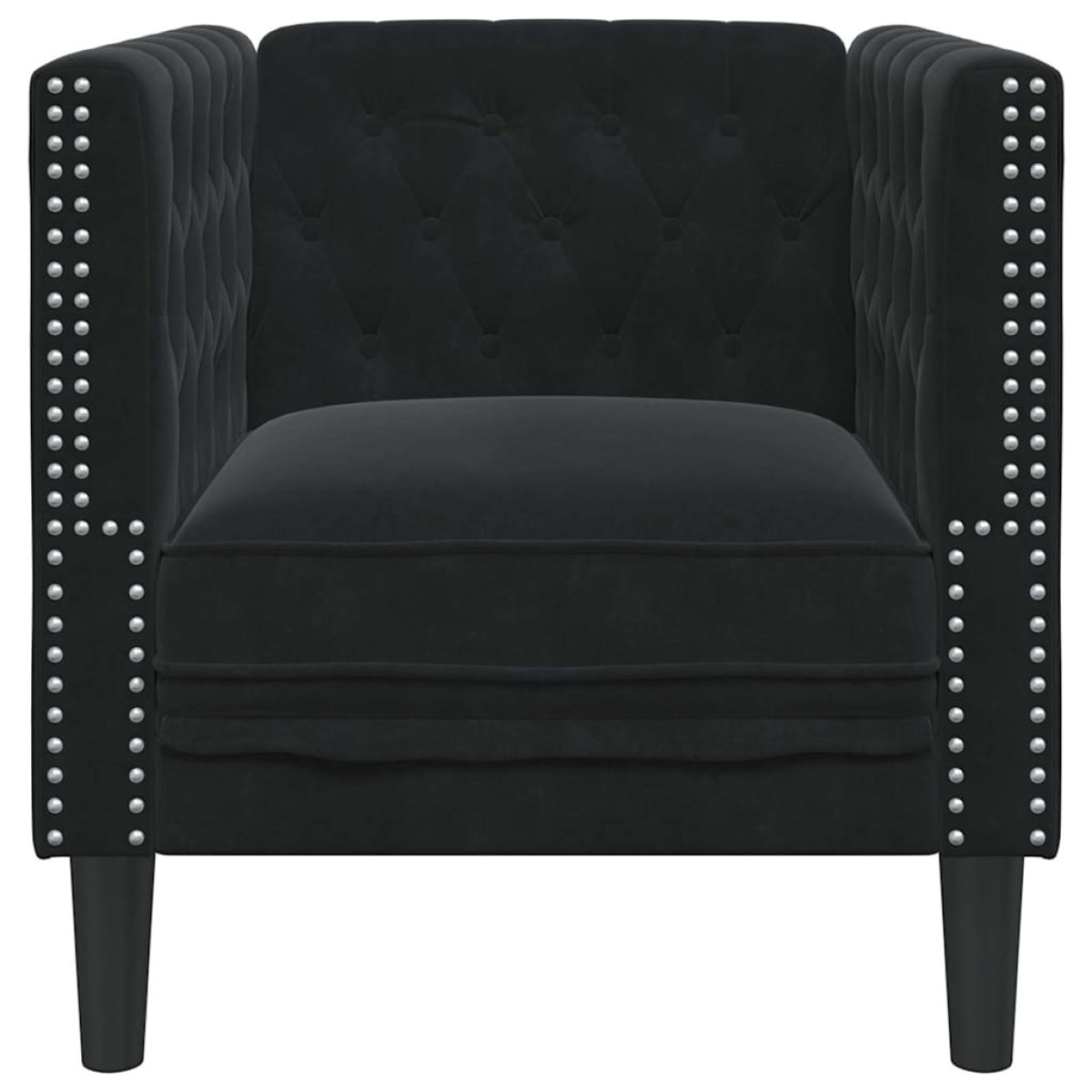 vidaXL Καναπές Μαύρο 74,5 x 71 x 70,5 εκ. Βελούδο