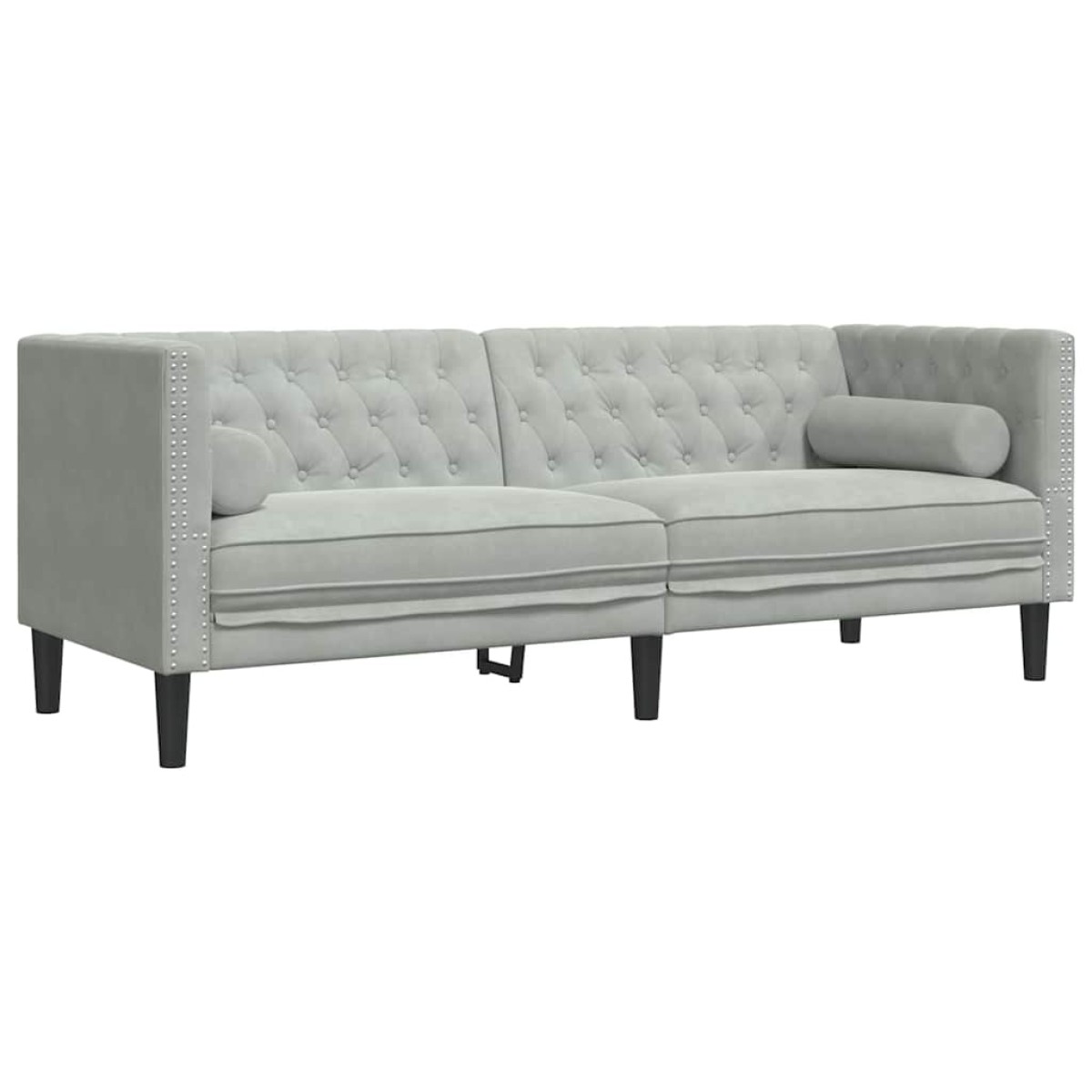 vidaXL Καναπές Ανοιχτό γκρι 194 x 74,5 x 70,5 εκ. Βελούδο