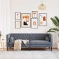 vidaXL Καναπές Σκούρο Γκρι 194 x 74,5 x 70,5 εκ. Βελούδο