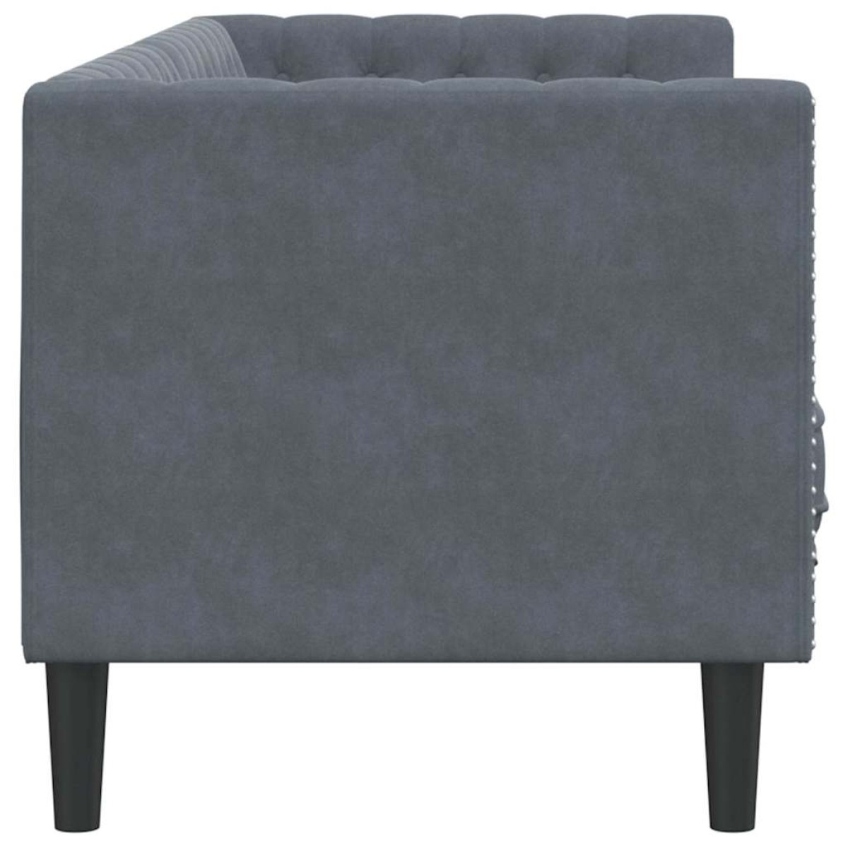 vidaXL Καναπές Σκούρο Γκρι 194 x 74,5 x 70,5 εκ. Βελούδο