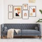 vidaXL Καναπές Σκούρο Γκρι 194 x 74,5 x 70,5 εκ. Βελούδο