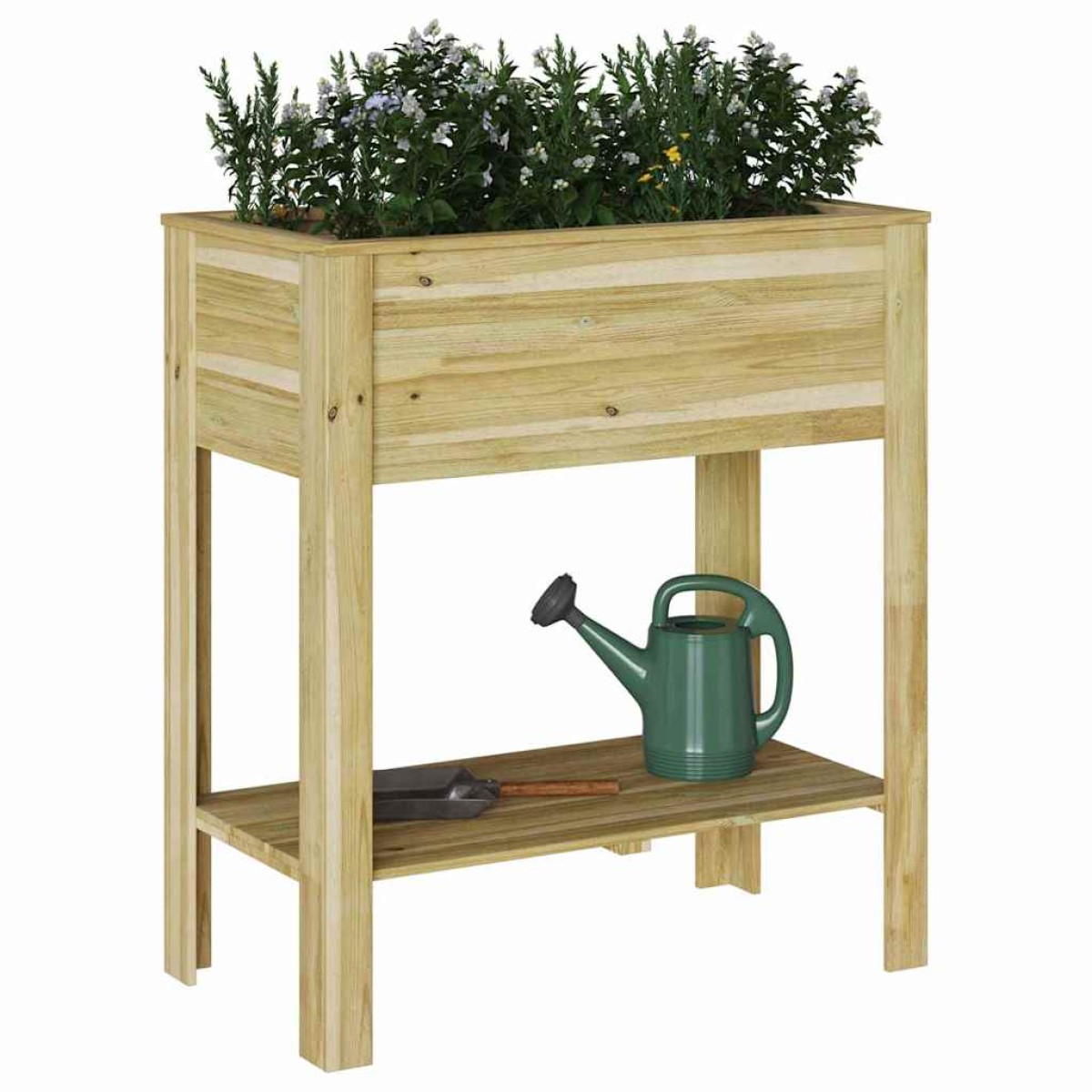 vidaXL Υψηλός Γλάστρα με ράφι Καφέ 85,5 x 46,5 x 96 εκ.