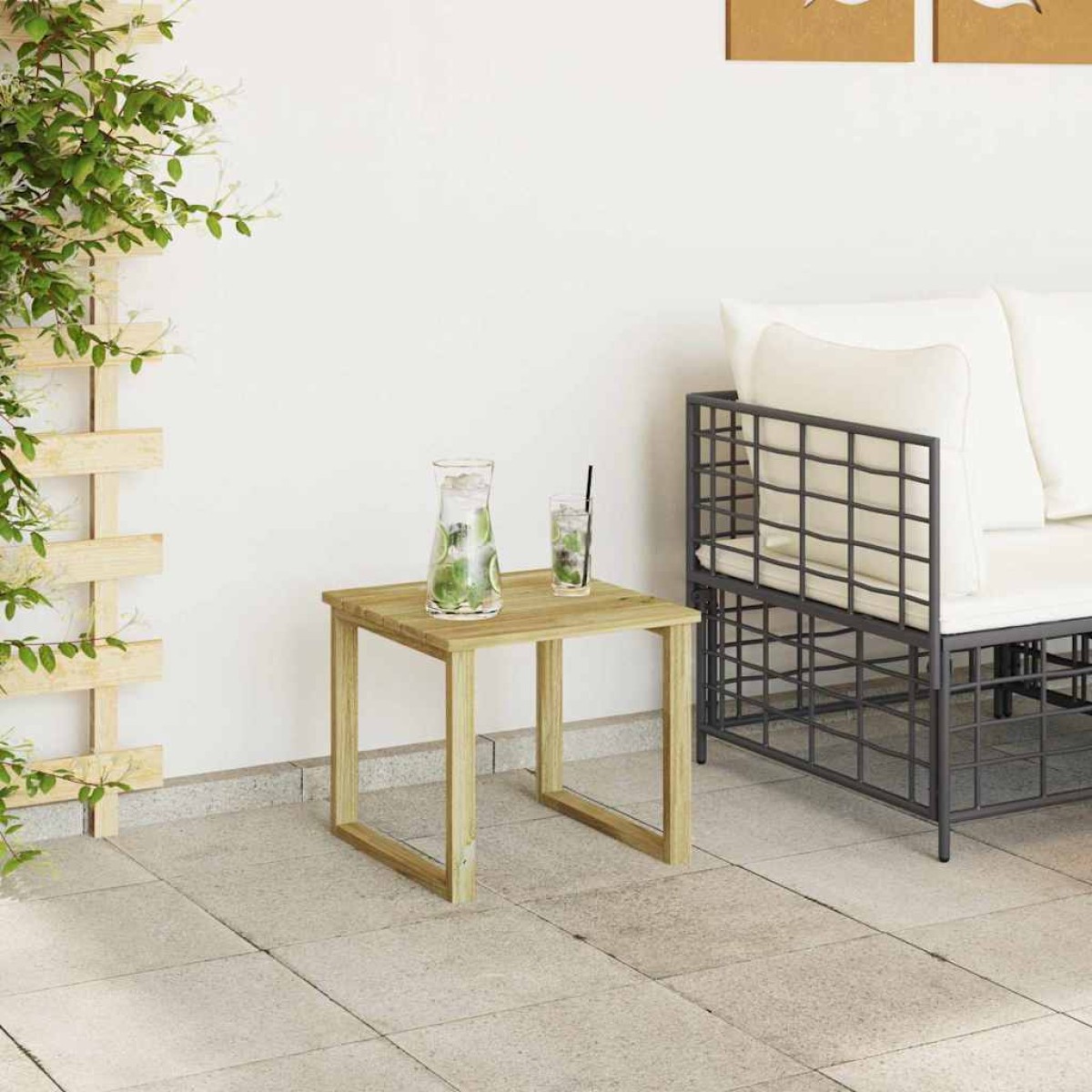 vidaXL τραπέζι Φυσικό 40 x 40 x 36 cm Εμποτισμένο Ξύλο Πεύκου