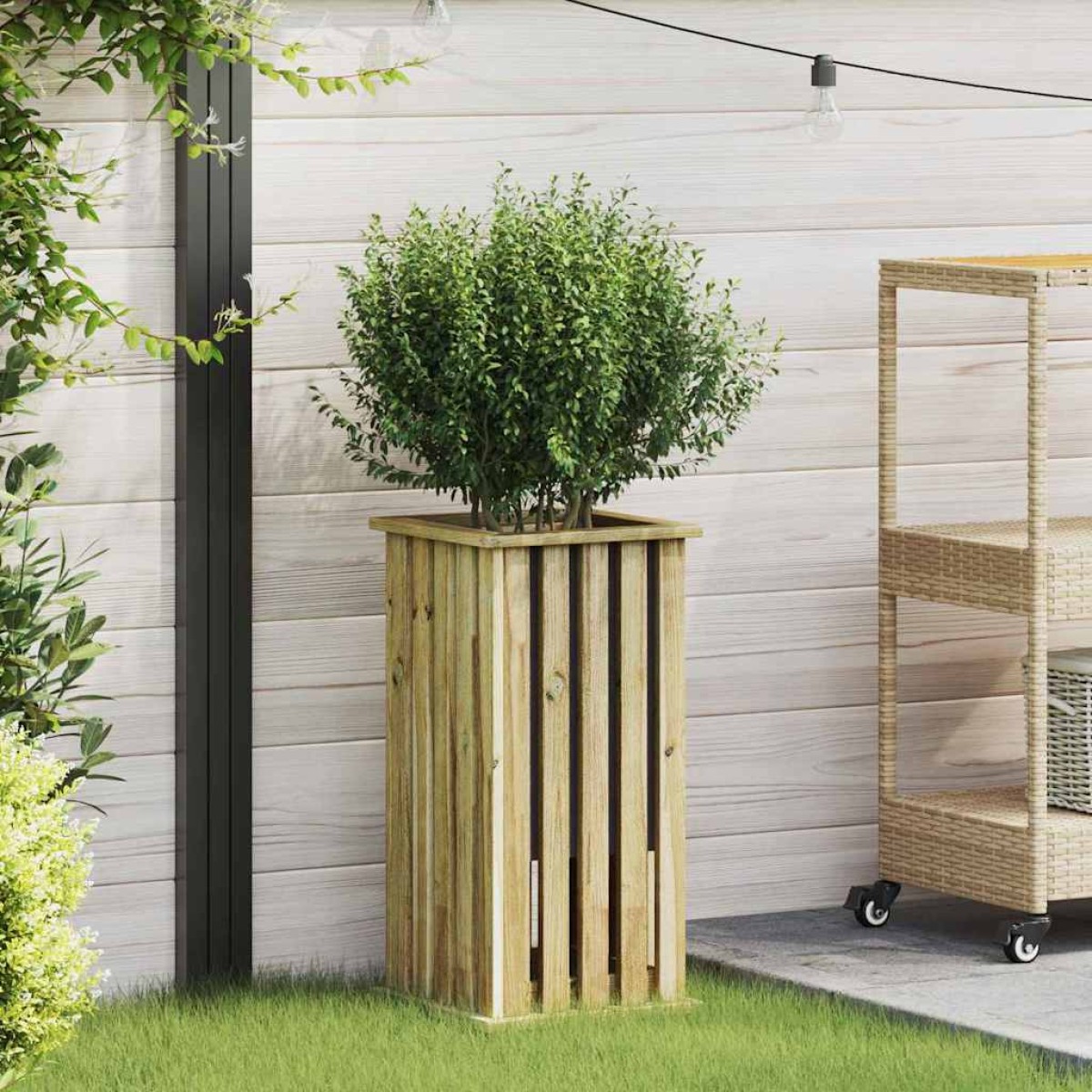 vidaXL Κουτιά γλάστρων Καφέ 33 x 33 x 65 εκ Εμποτισμένο Ξύλο Πεύκου