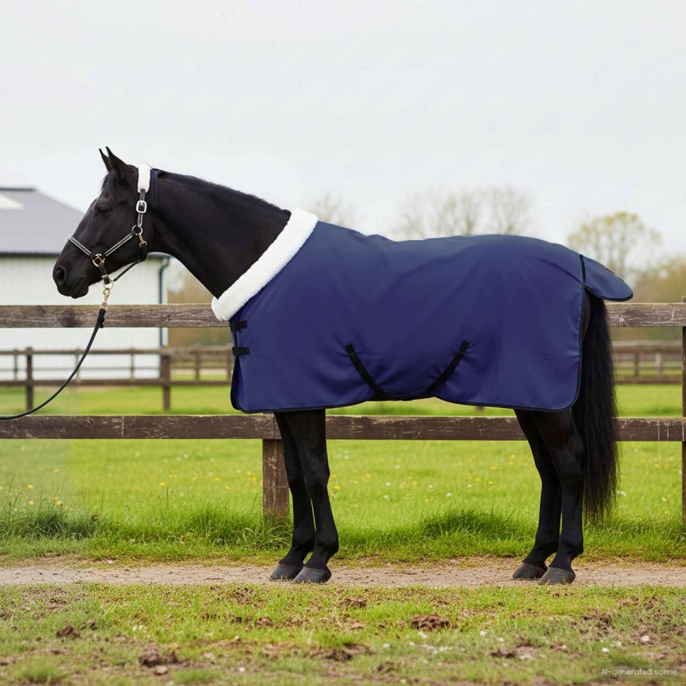 vidaXL Σαμάρι Ίππου Σκούρο μπλε 75 cm Πολικές φλις