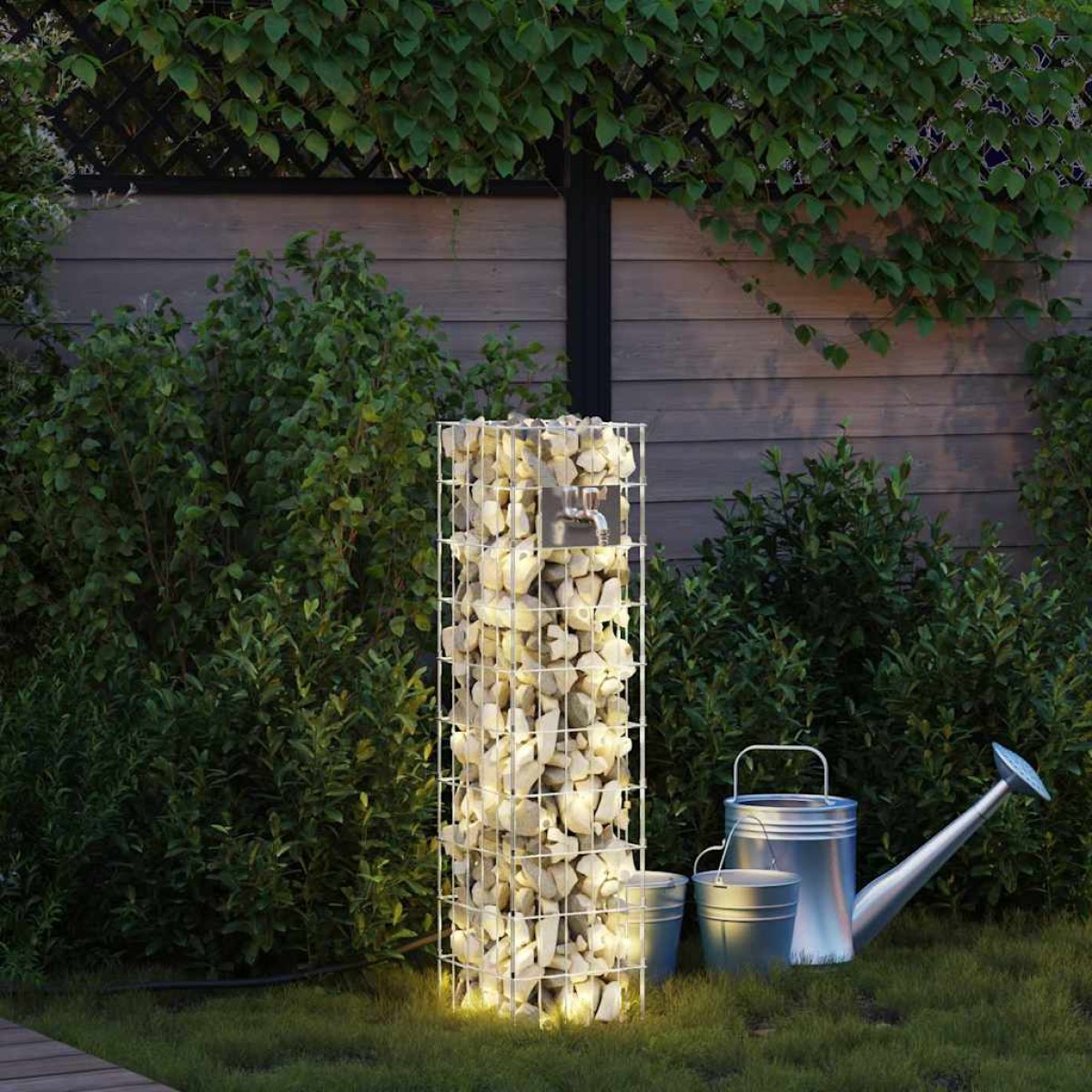 vidaXL Βρύση Γκαμπιόν 4 τμχ. Ασημί 25 x 25 x 100 cm
