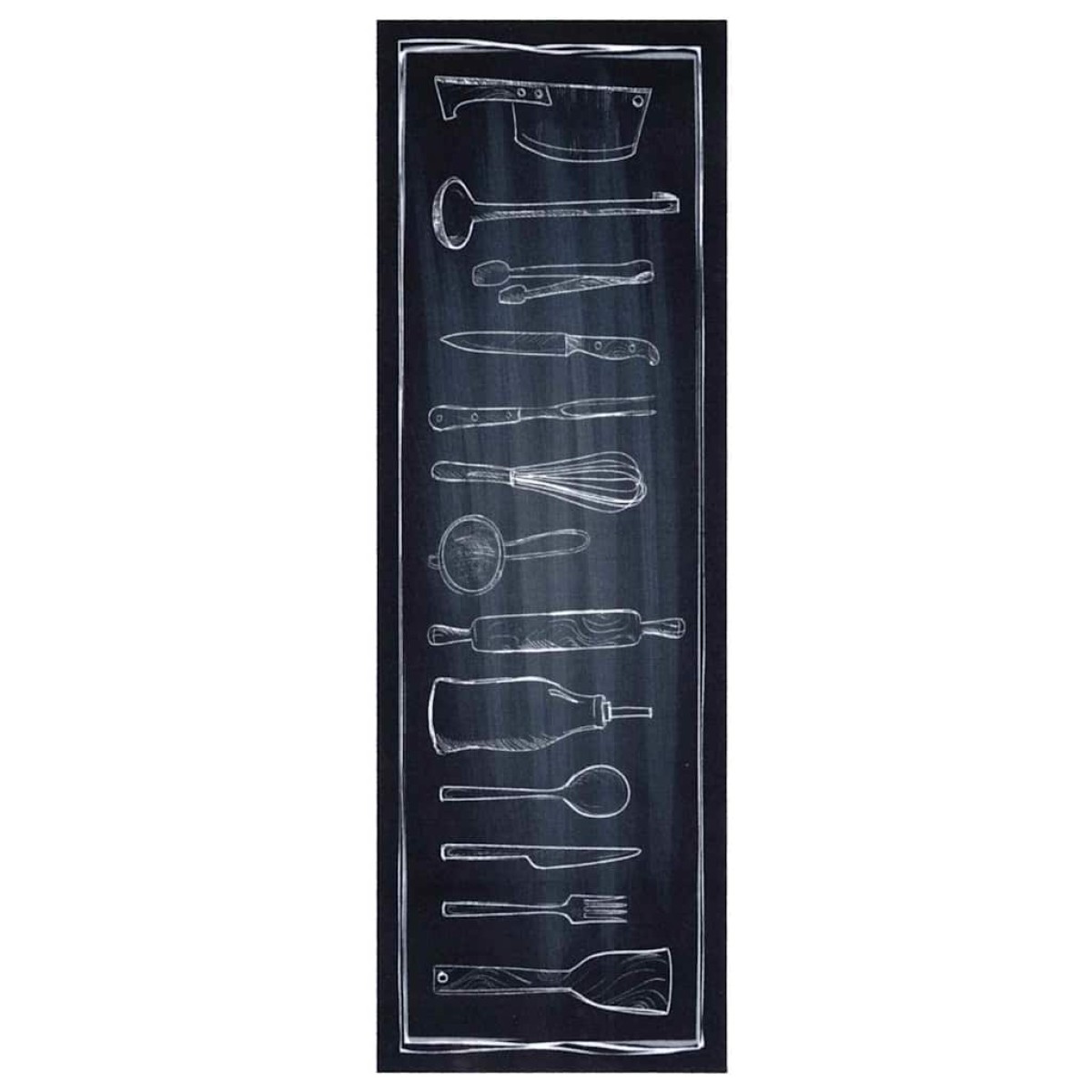 vidaXL Χαλί Κουζίνας Μαύρο 180 x 60 cm Βελούδο