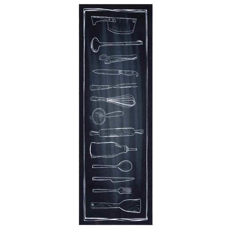 vidaXL Χαλί Κουζίνας Μαύρο 180 x 60 cm Βελούδο