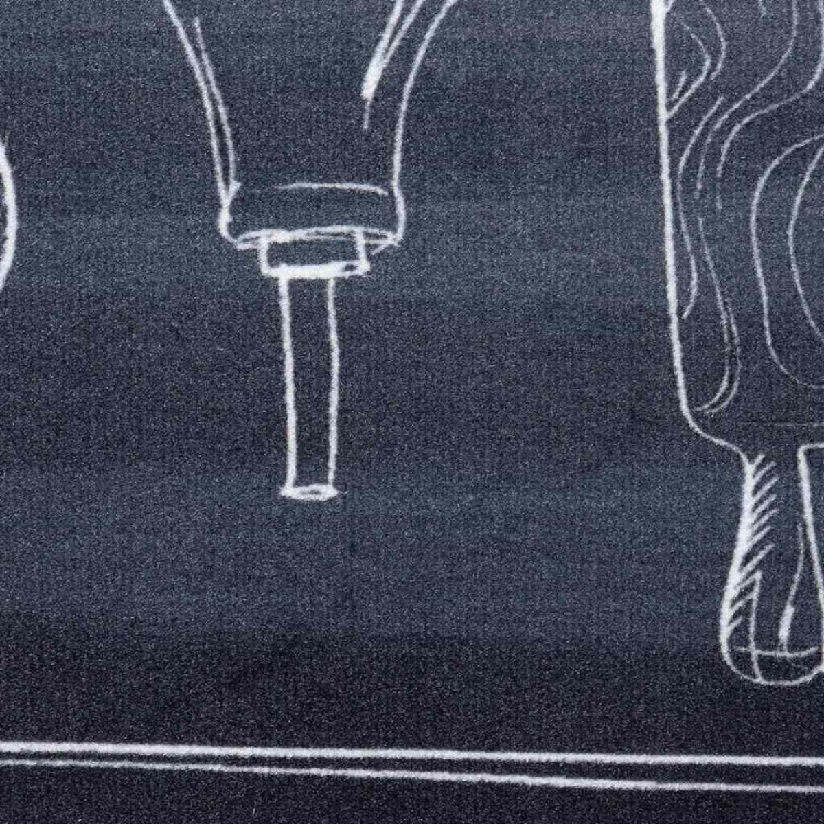 vidaXL Χαλί Κουζίνας Μαύρο 180 x 60 cm Βελούδο
