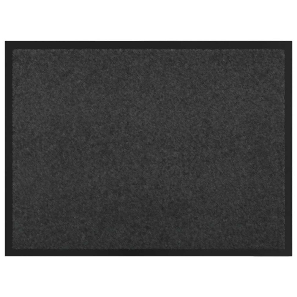 vidaXL Χαλάκι Εξώπορτας Ανθρακί 60 x 40 x 1.2 εκ. Ύφασμα τέντι