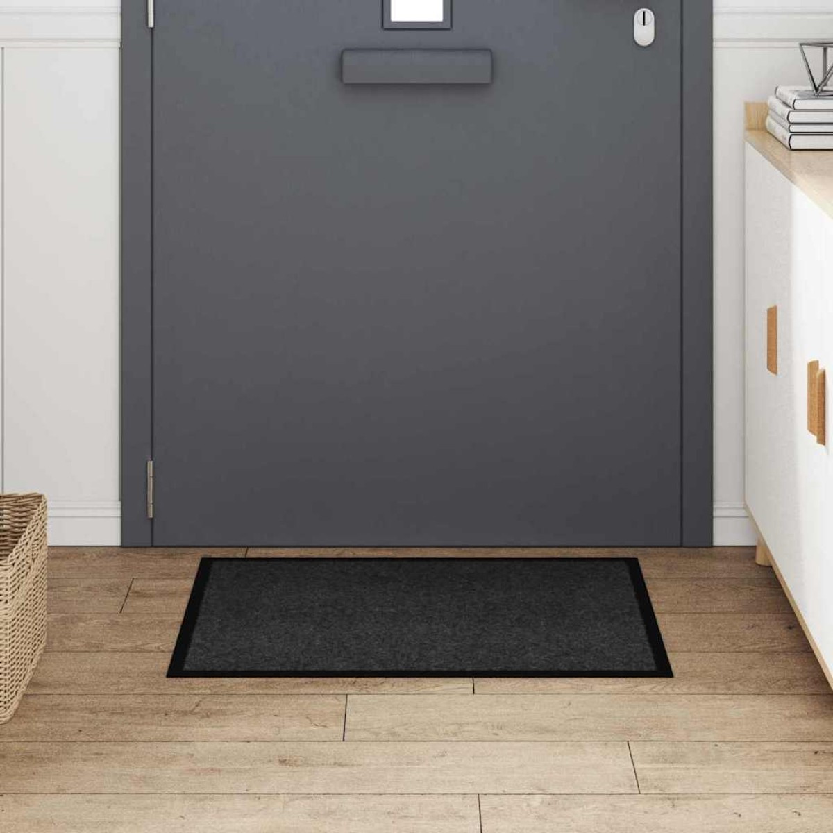 vidaXL Χαλάκι Εξώπορτας Ανθρακί 60 x 40 x 1.2 εκ. Ύφασμα τέντι
