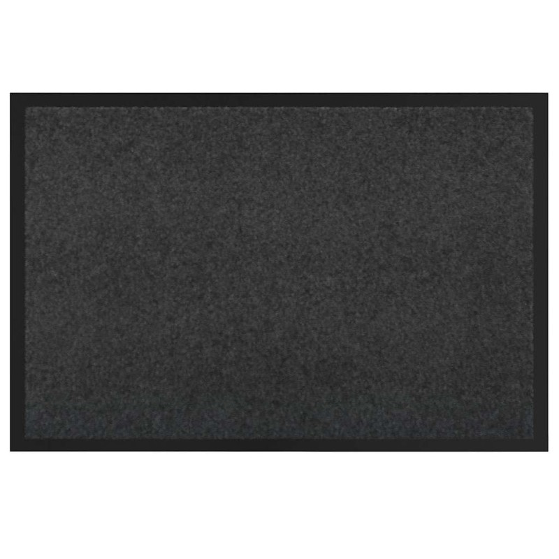 vidaXL Χαλάκι Εξώπορτας Ανθρακί 60 x 40 x 1.2 εκ. Ύφασμα τέντι