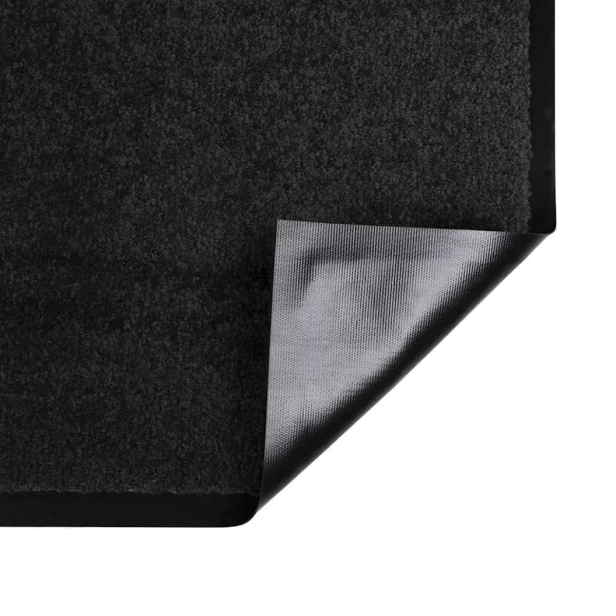 vidaXL Χαλάκι Εξώπορτας Μαύρο 60 x 40 x 1.2 εκ. Ύφασμα τέντι