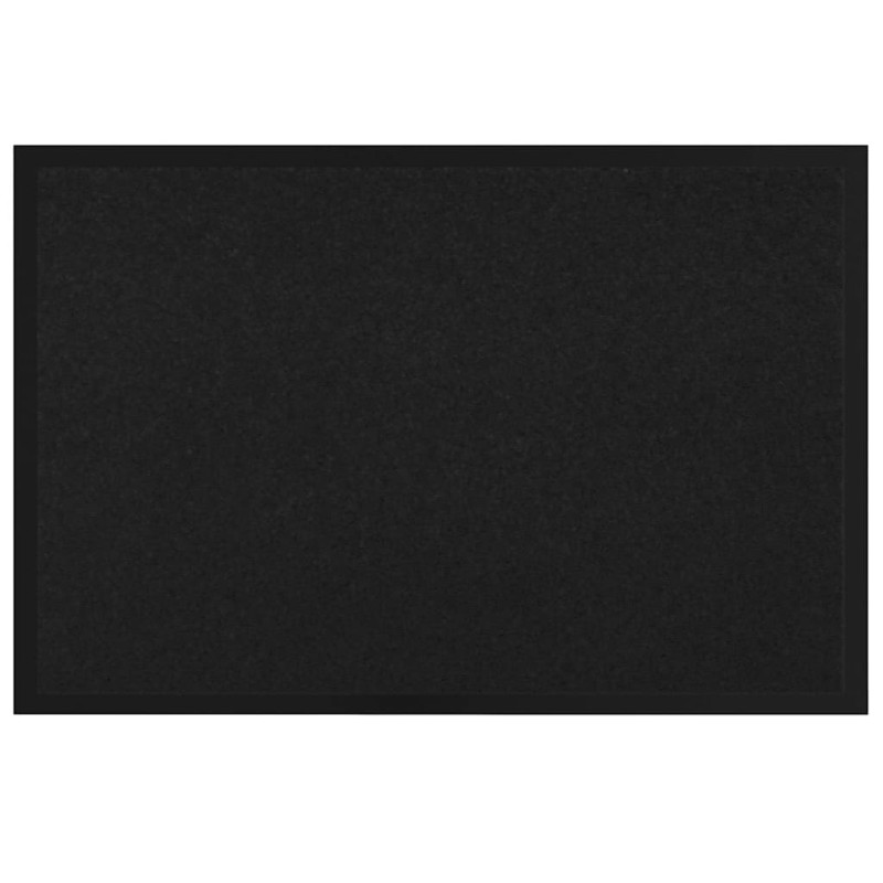 vidaXL Χαλάκι Εξώπορτας Μαύρο 60 x 40 x 1.2 εκ. Ύφασμα τέντι